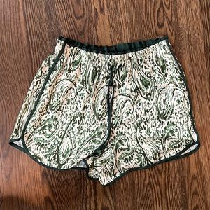 Green Printed Silky Dolphin Short